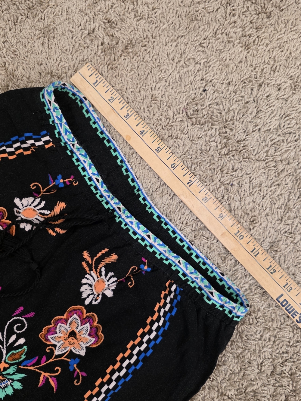 Flying Tomato Boho Floral Wide Leg Palazzo Pants | Black Festival Print | Small - Picture 6 of 8